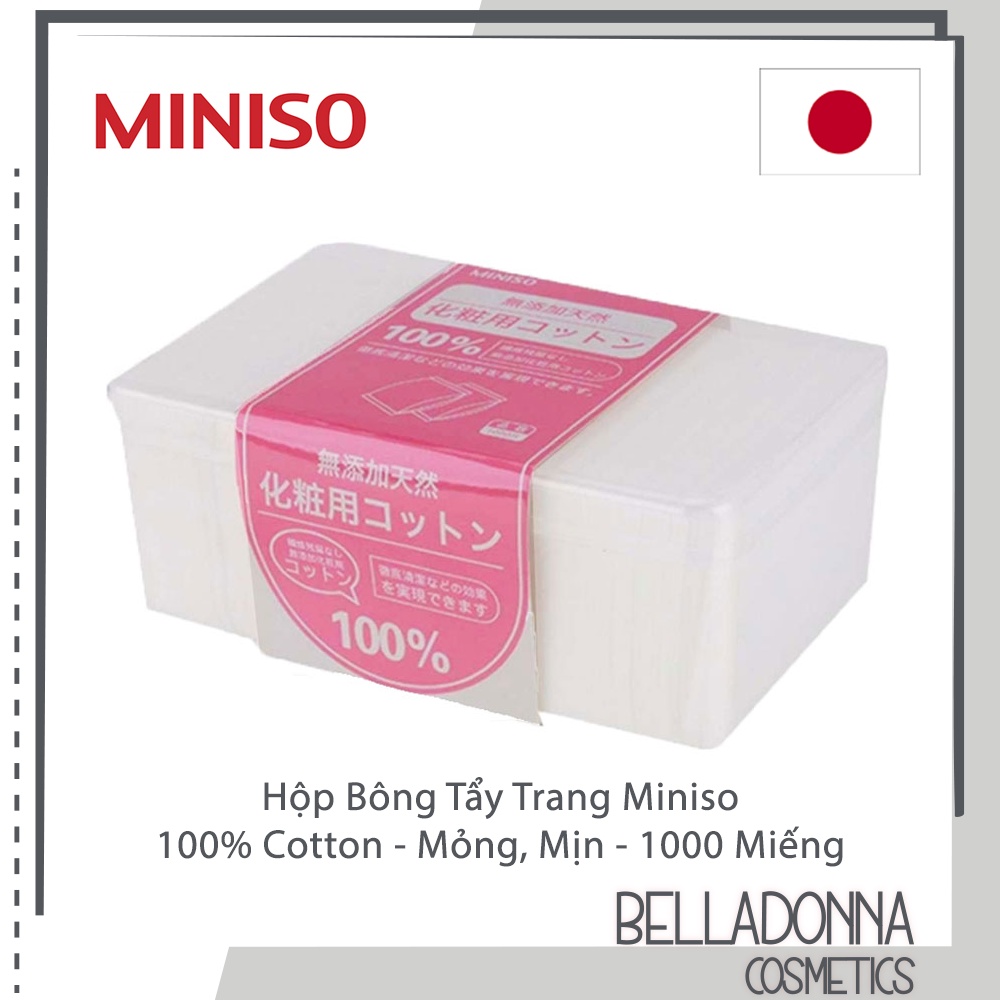 Hộp Bông Tẩy Trang Miniso 100% Cotton - Mỏng, Mịn - 1000 Miếng