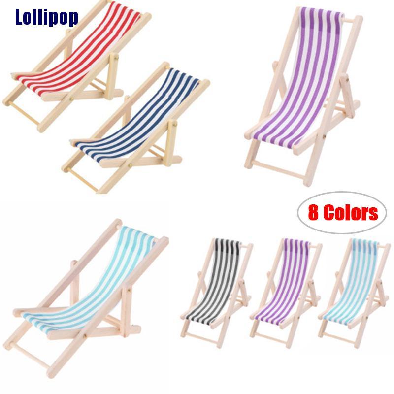 Mô hình ghế ngồi bãi biển tùy chọn màu sắc trang trí nhà búp bê tỉ lệ 1: 12 DIY