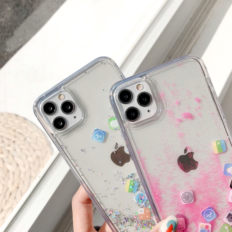 Ốp Điện Thoại Trang Trí Cát Kim Tuyến Chống Sốc Cho Iphone 13 12 Pro Max Iphone 11 X 7 8 Plus