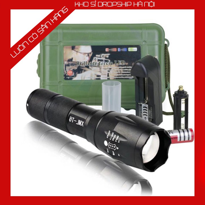 Đèn pin siêu sáng 💝FULL BOX💝  bóng led xml t6 police bin mini cầm tay chống nước tự vệ chuyên dụng   -KSHN
