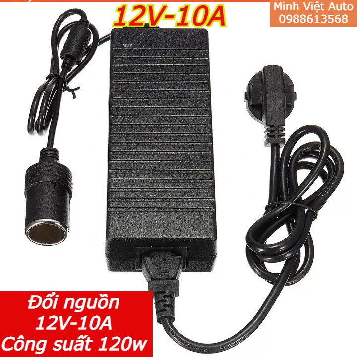 Đổi Nguồn 220V Sang 12V- Bộ Chuyển Đổi nguồn 12V - 5A-10A . Công Suất 60W-120W Đầu Cắm Ô Tô Loại Tốt