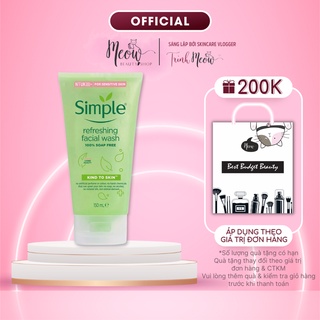 Sữa rửa mặt Simple Gel Kind To Skin Refreshing Facial Wash Gel 150ml