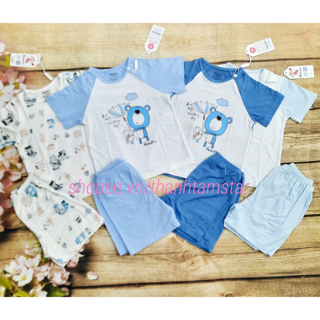 Bộ cộc bé trai Avaler 2021 size 7-16kg vải sợi tre siêu mát
