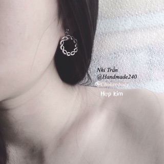 Khuyên tai tròn hoa văn - hoa tai tròn