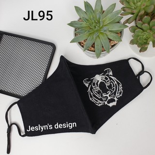 Khẩu trang thêu tay vải linen cho nam JL95