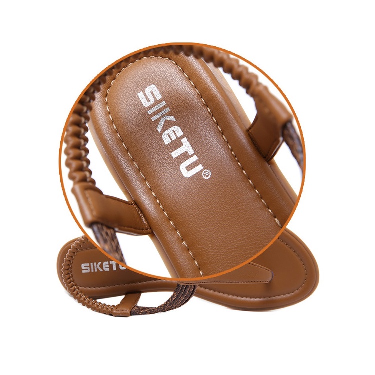 Sandal xỏ ngón Siketu da mềm, đế 1cm