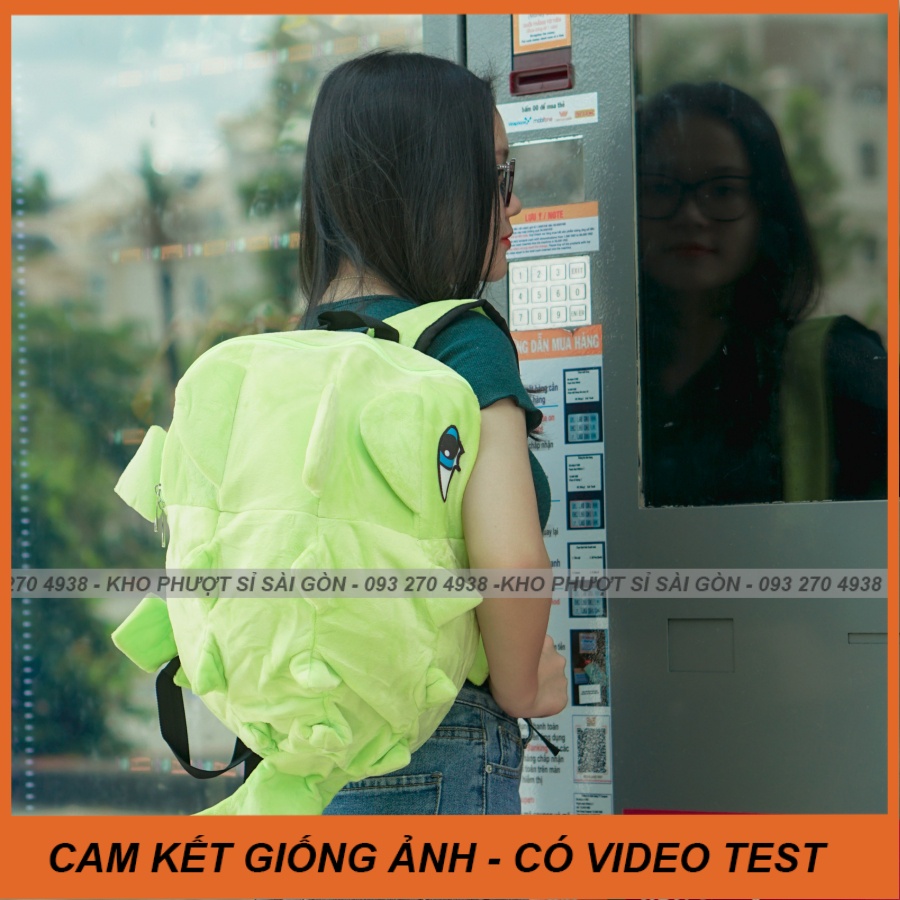 Mẫu balo khủng long mịn bằng Nhung màu đen đi phượt cho nam nữ - Balo giá sỉ khủng long