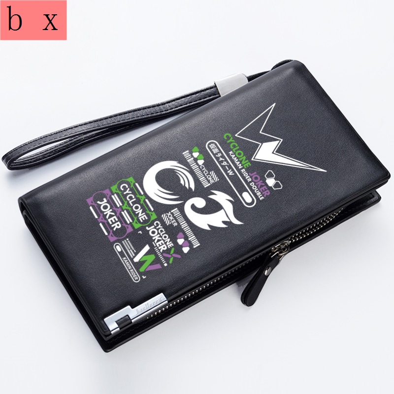 Ví Da PU Cỡ Lớn Có Khóa Kéo In Hình Kamen Rider Thời Trang Cho Nam Và Nữ