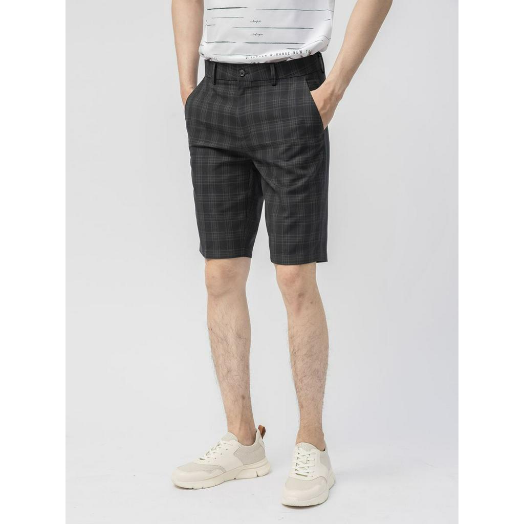 Quần short  âu nam Aristino  kẻ caro form  rộng ASO006S1
