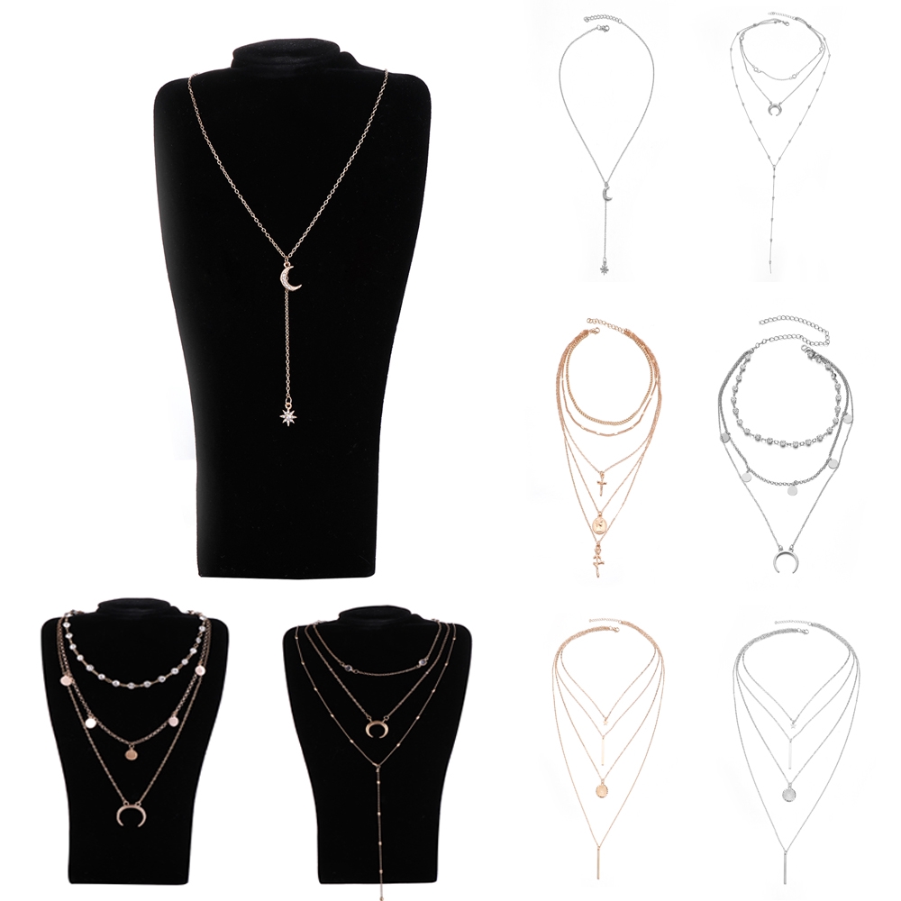 OSIER Women Girls Gift Beach Party Wedding|Boho Style Geometric Shape Multiple Layers Necklace