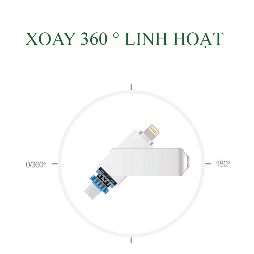 Y Disk chính hãng 3 in 1 USB 3.0 Android IPhone truyền tải siêu nhanh tiện lợi