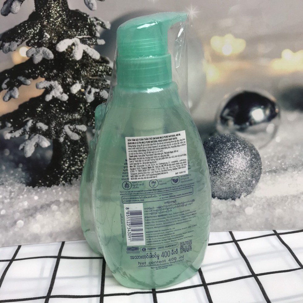 Sữa tắm gội toàn thân babi mild 400ml + tặng kèm chai sữa tắm gội 125ml