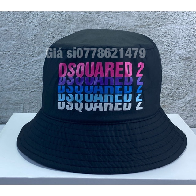 Nón bucket bo dù in màu DSQUARED 2 thoáng mát cá tính thời trang (hình thật)