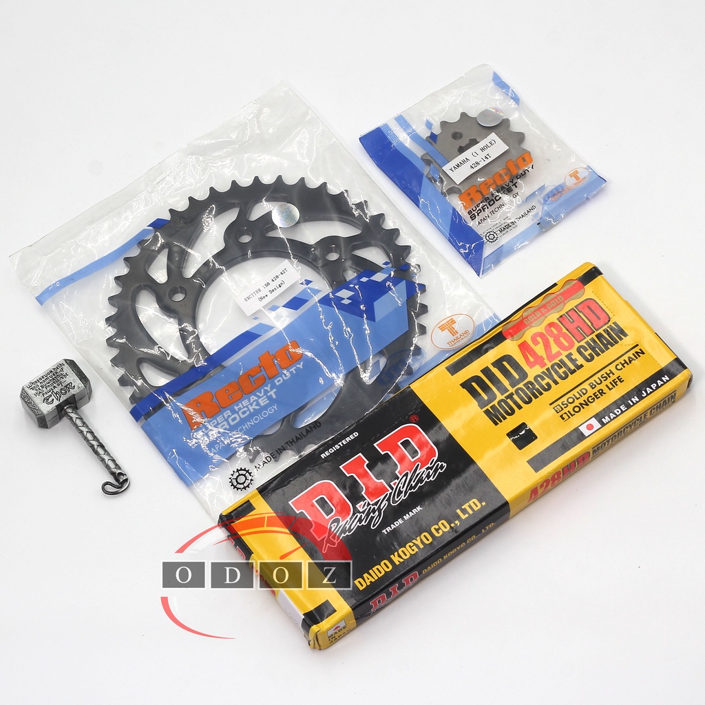 [NSD Ex150] - Nhông dĩa Recto và sên vàng DID 428HD (10 ly) dành cho Exciter 150