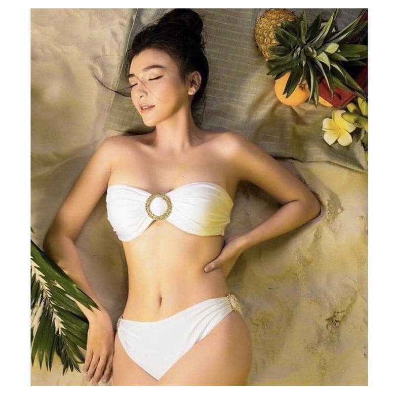 Bikini 2 mảnh cúp ngực phối khoen đính đá sang chảnh nhiều màu kèm ảnh thật và feedback