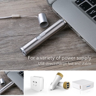 Đèn pin led laser mini sạc usb bằng thép không gỉ tiện dụng