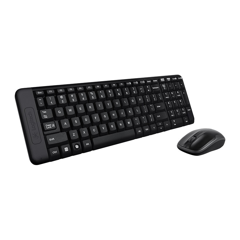 Bộ bàn phím chuột không dây Logitech MK220 (Đen)