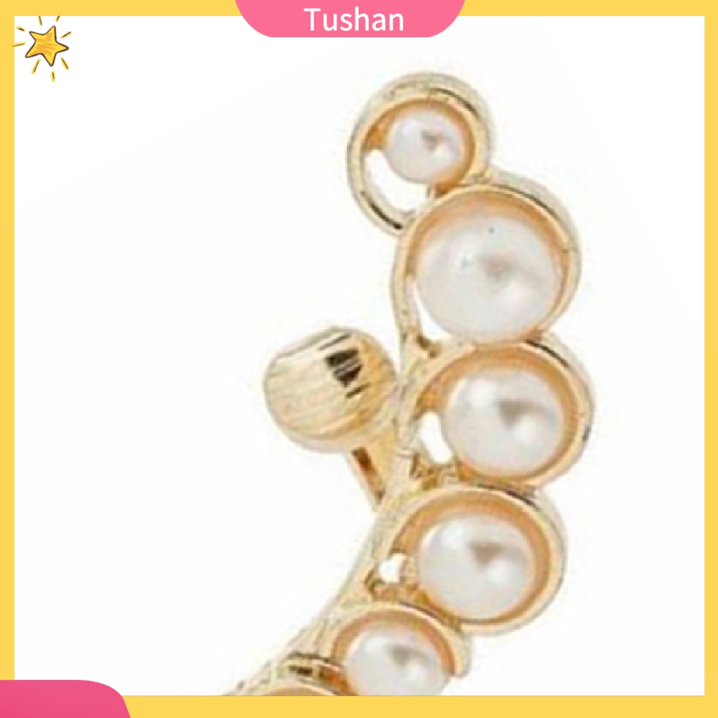 1 bông kẹp tai trái đính ngọc trai giả Punk Retro