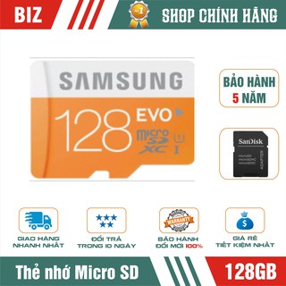 Thẻ nhớ 128GB Samsung MicroSD Evo plus Kèm Adapter_Bảo hành 5 năm
