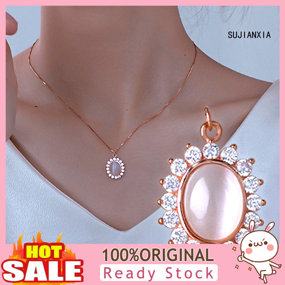 Mặt Dây Chuyền Đính Đá Opal Nhân Tạo Cổ Điển Cho Nữ