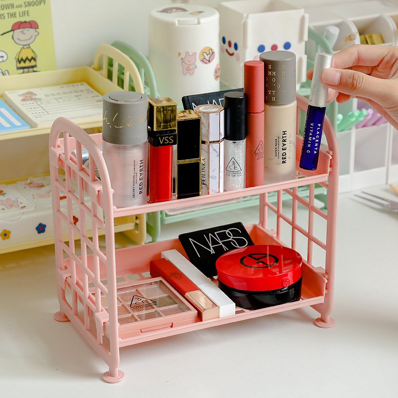Kệ Nhựa Mini 2 Tầng Đựng Đồ Đa Năng - Kệ Để Mỹ Phẩm Siêu Xinh