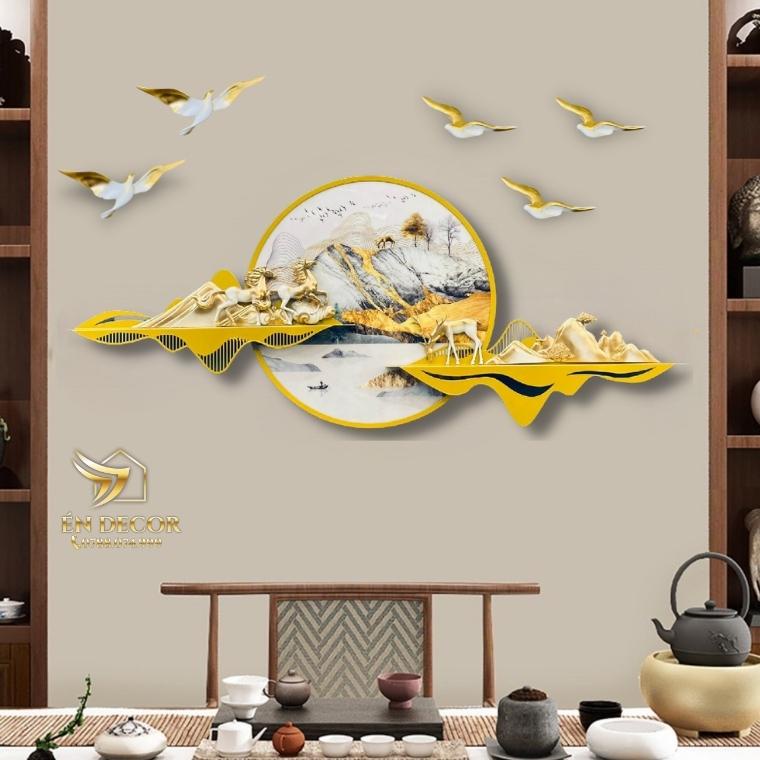 Tranh Phong Cảnh Treo Tường Nghệ Thuật, Tranh Sắt TD04 Én Decor