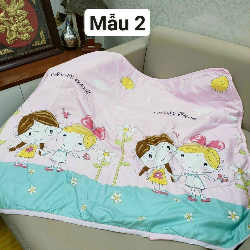 Chăn đũi hè 3 lớp mỏng, thoáng mát cho bé - lót bông. Thích Hợp Bé Mang Đi Học, Đi Chơi, Đi Du Lịch