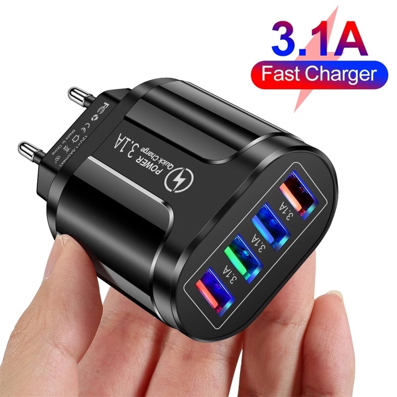 Củ sạc 4 cổng USB nhiều màu sắc