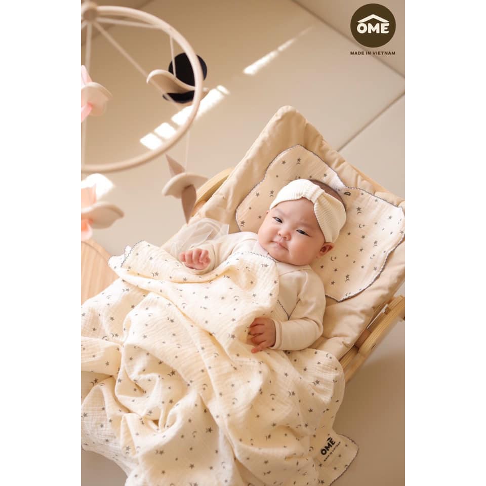Miếng Lót đầu vải xô đa năng cao cấp chính hãng Ôme cho bé sơ sinh