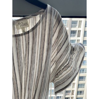 Đầm sọc Linen thắt eo vnxk