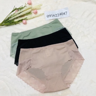 Sỉ 10 Quần lót nữ thun lạnh chất mền mát, quần chíp nữ phối ren siêu mịn