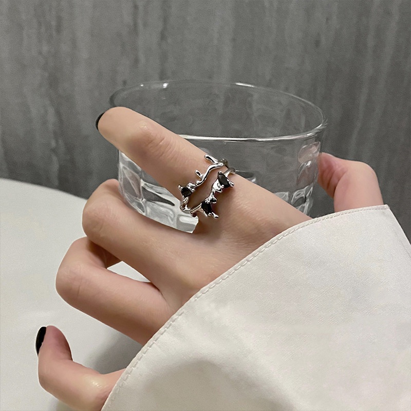Nhẫn Đeo Tay Kim Loại Đính Đá Thời Trang Cho Cặp Đôi