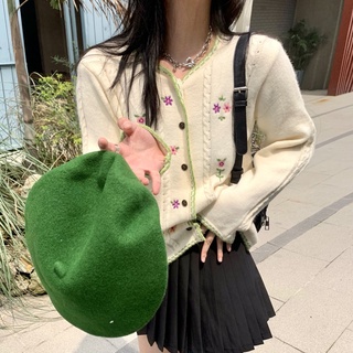 Áo Len Cổ Tròn Thêu Hoa 45935