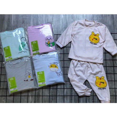 Combo set 2 bộ quần áo dài tay thu đông cho bé