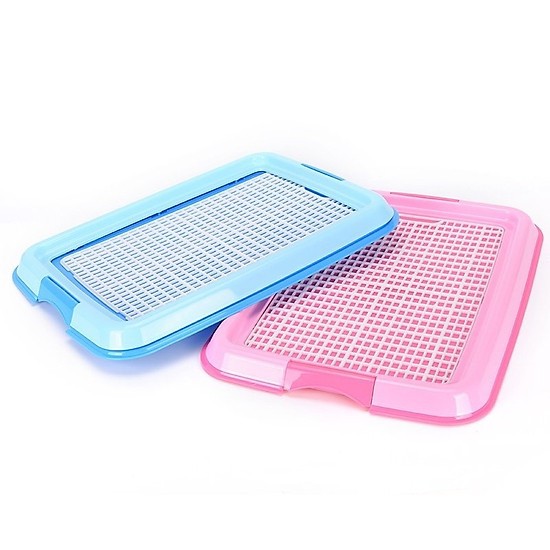 Khay vệ sinh vuông 2 lớp cho chó mèo 35x46 cm + tặng kèm 1 tấm tả lót khay