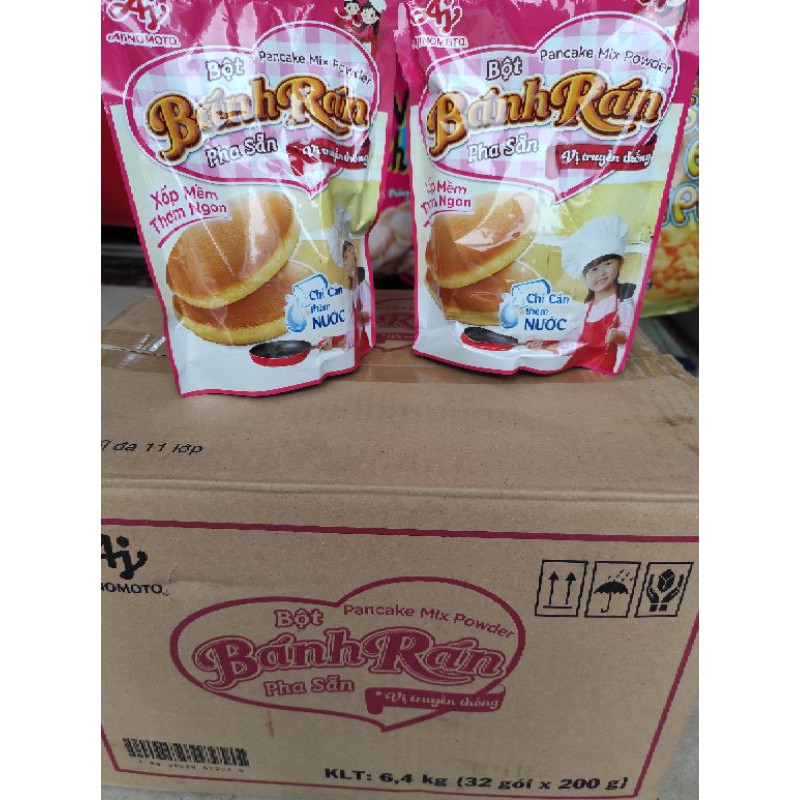 Thùng 32 gói bột bánh rán Doremon - Bột bánh rán pha sẵn vị truyền thống Ajinomoto (32 gói x200g)