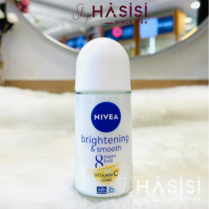 Lăn Khử Mùi NIVEA - Brightening & Smooth/Whitening Anti-Perspirant 50ml