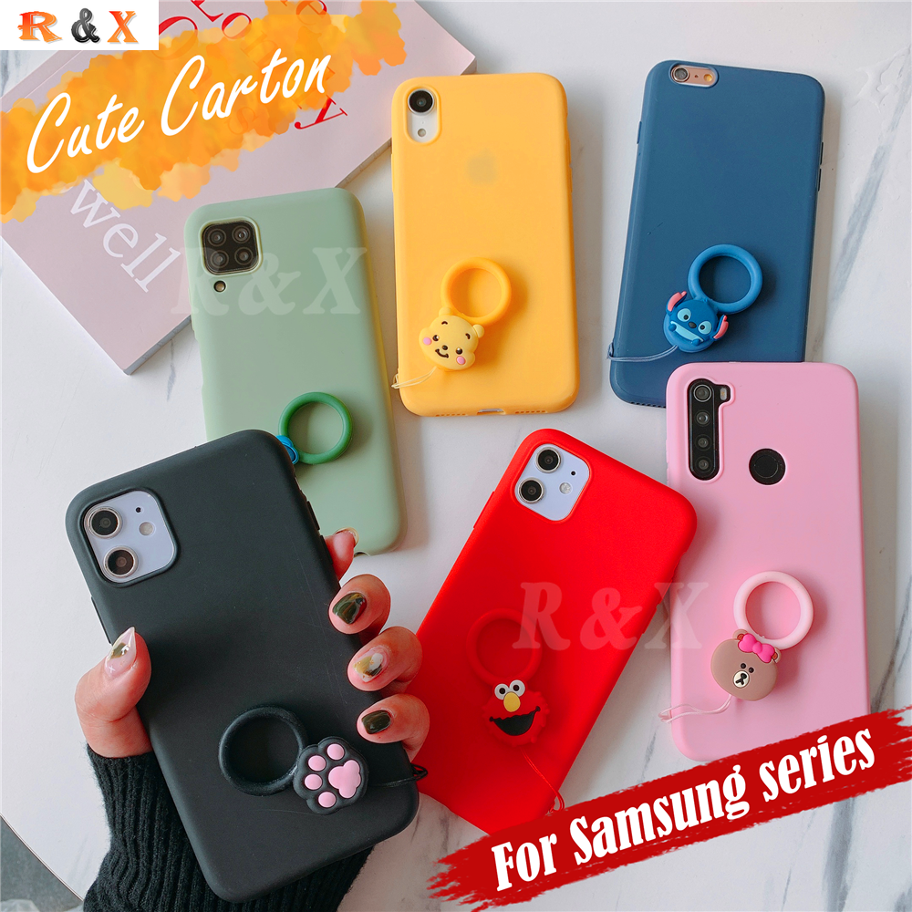 Ốp Điện Thoại Silicone Mềm In Hình Hoạt Hình 3D Có Dây Đeo Cho Samsung Galaxy A11 A21S A31 A10 A10S A20S A70 A71 R & X