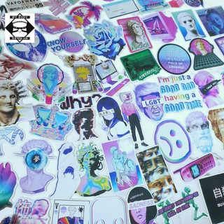 (117) Bộ hình dán sticker decal dán Aesthetic/Vaporwave cán màng bạc.