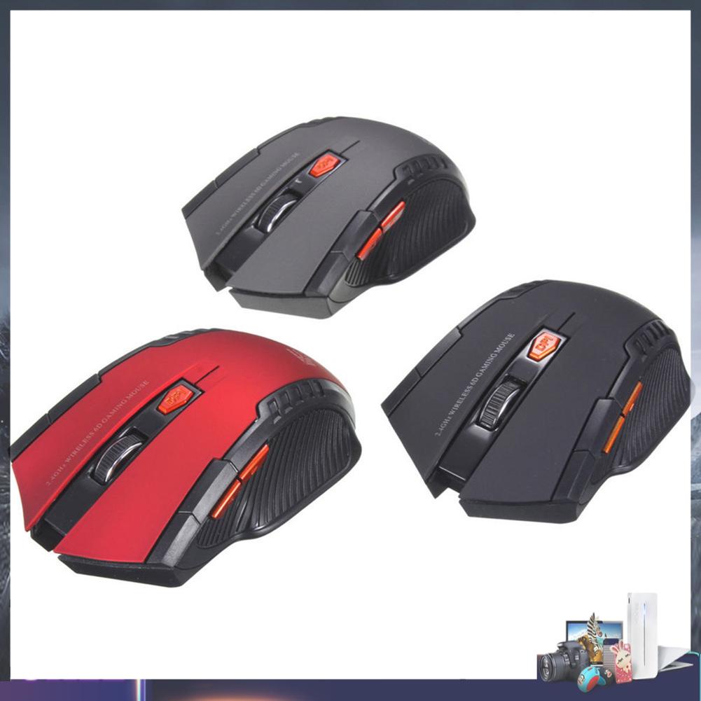 Chuột gaming không dây quang học 2.4GHz 2400DPI 6 nút bấm cho máy tính/ laptop