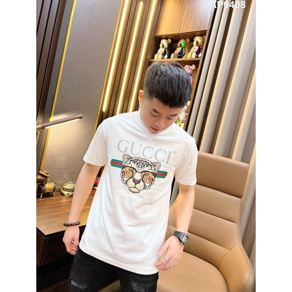 Áo Phông GC hình mèo chất đẹp,Áo thun gucci Hottrend chất mát không xù, Áo thun 100%cotton.
