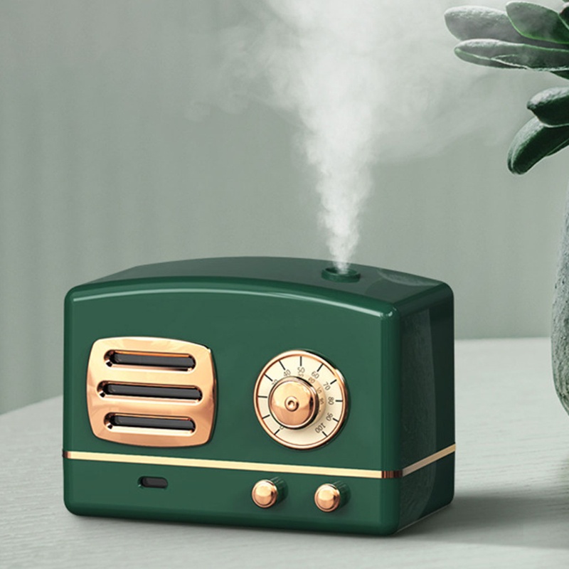 Máy Phun Sương Tạo Độ Ẩm Không Khí Để Bàn Hình Radio Cỡ Lớn Sạc Cổng USB Phong Cách Retro Cho Gia Đình