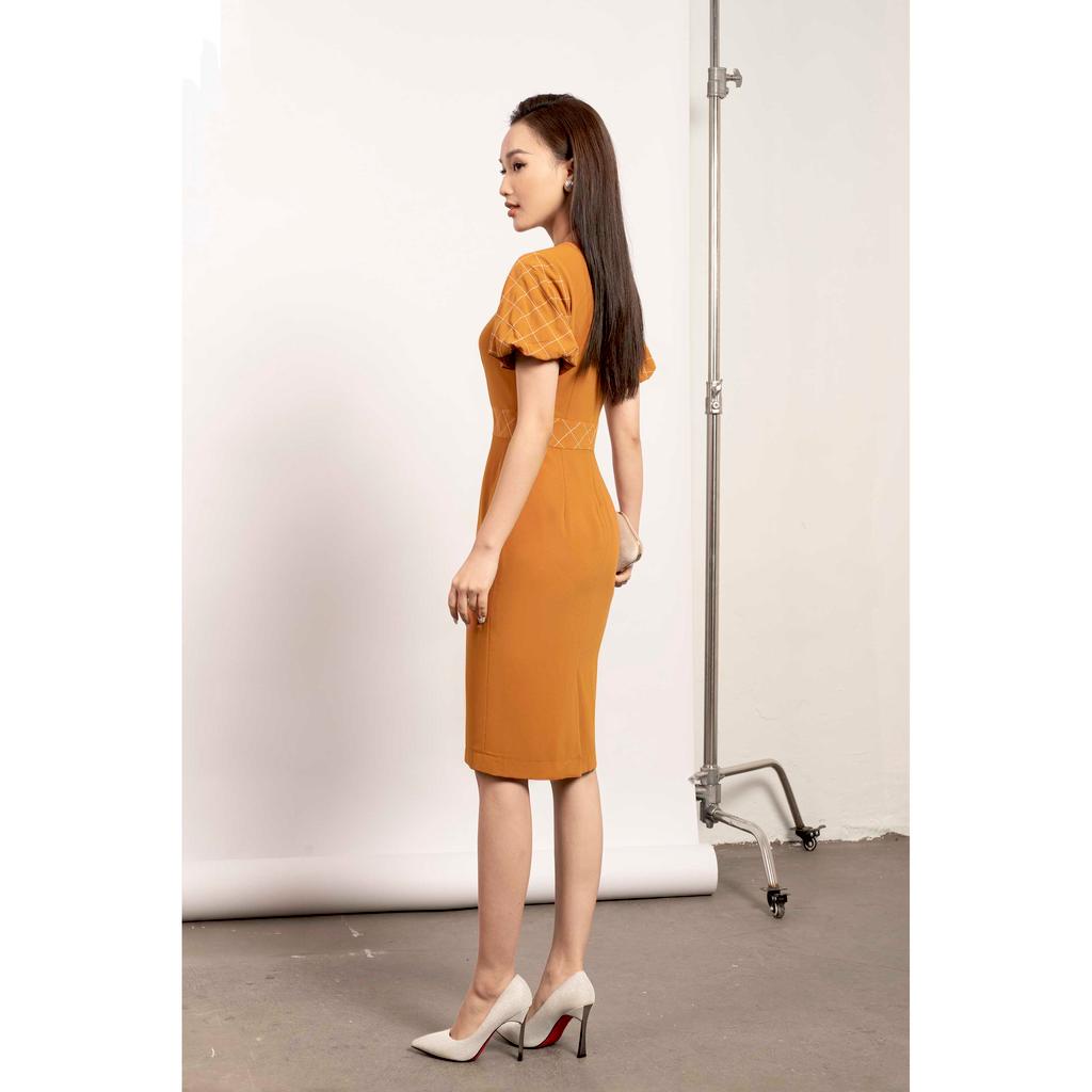 Đầm ôm,tay bồng, phối màu MMOutfit M-DA061021336