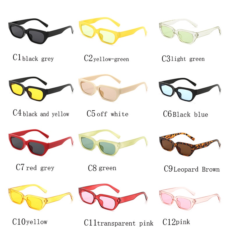 Kính Mát Hình Chữ Nhật Chống Tia UV400 Màu Sắc Ngọt Ngào Thời Trang Cho Nữ