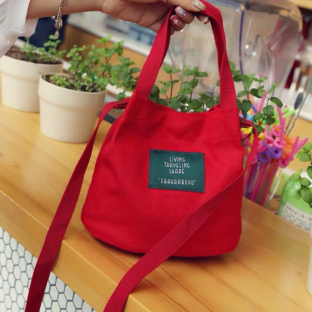 2 Túi Tote Canvas Tote Living Traveling Share size nhỏ