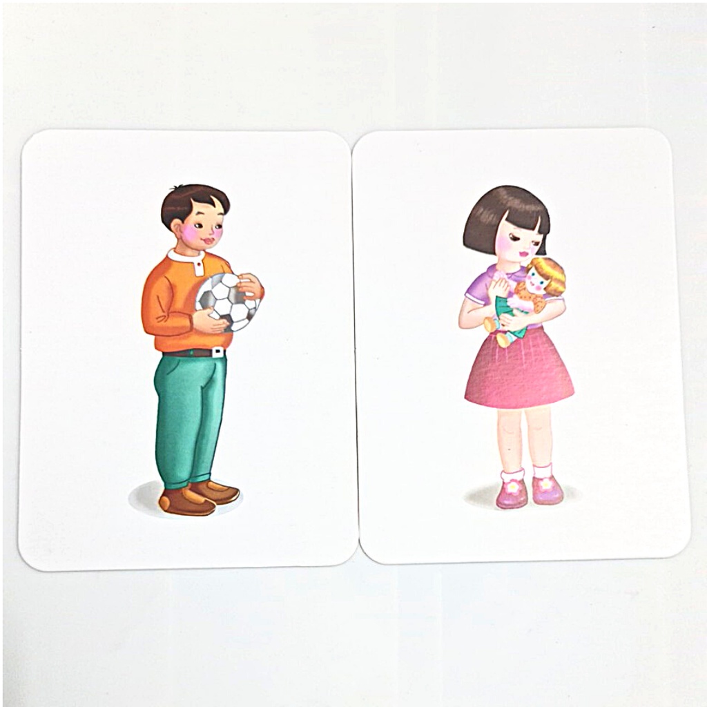 Thẻ học theo chủ đề song ngữ Việt - Anh chủ đề bản thân và gia đình, thẻ Flashcard cho bé từ 0-6 tuổi HAPPY KIDS247