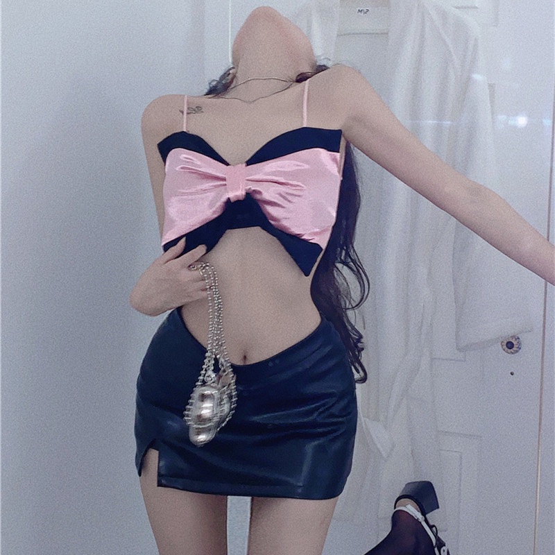 Áo Hai Dây Đính Nơ Quyến Rũ Thời Trang Mùa Hè Dành Cho Nữ