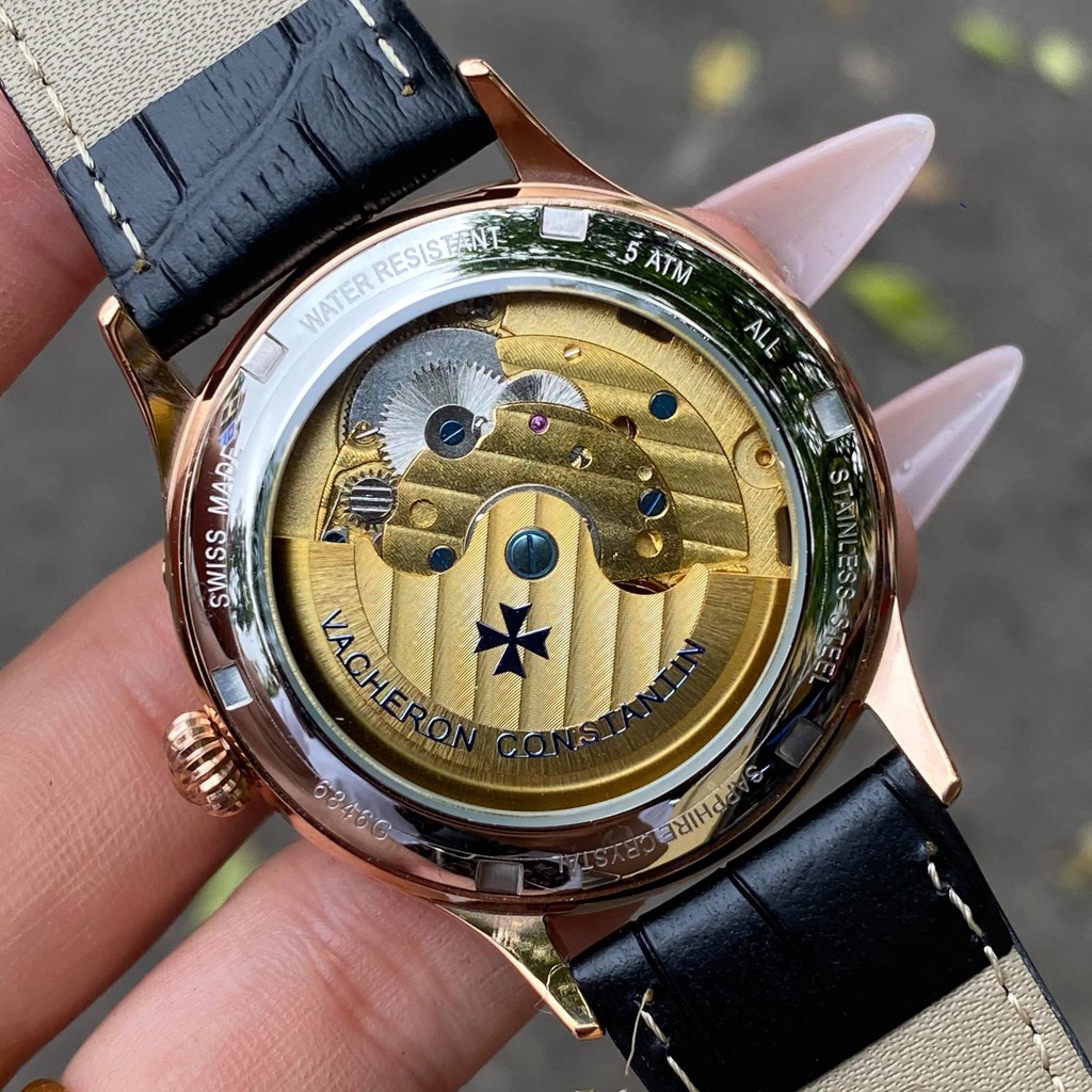Đồng Hồ Cơ Nam VACHERON Cao Cấp - Đồng Hồ đeo tay Dây Da Nam