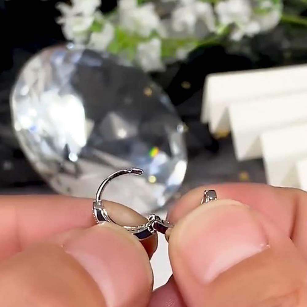 Hoa tai đính đá zircon phong cách Hàn Quốc thanh lịch cho nam nữ