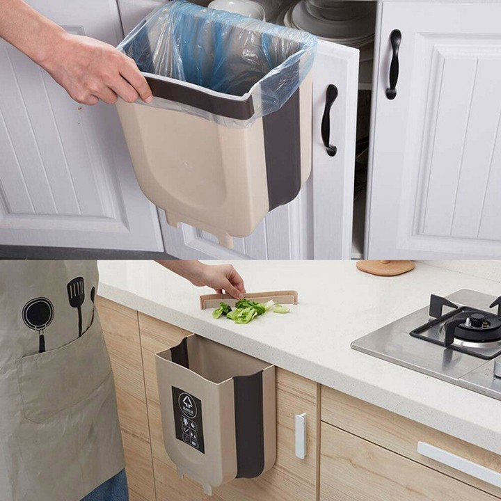 Thùng rác gấp gọn thông minh treo tủ tiện lợi nội thất sắp xếp nhà bếp